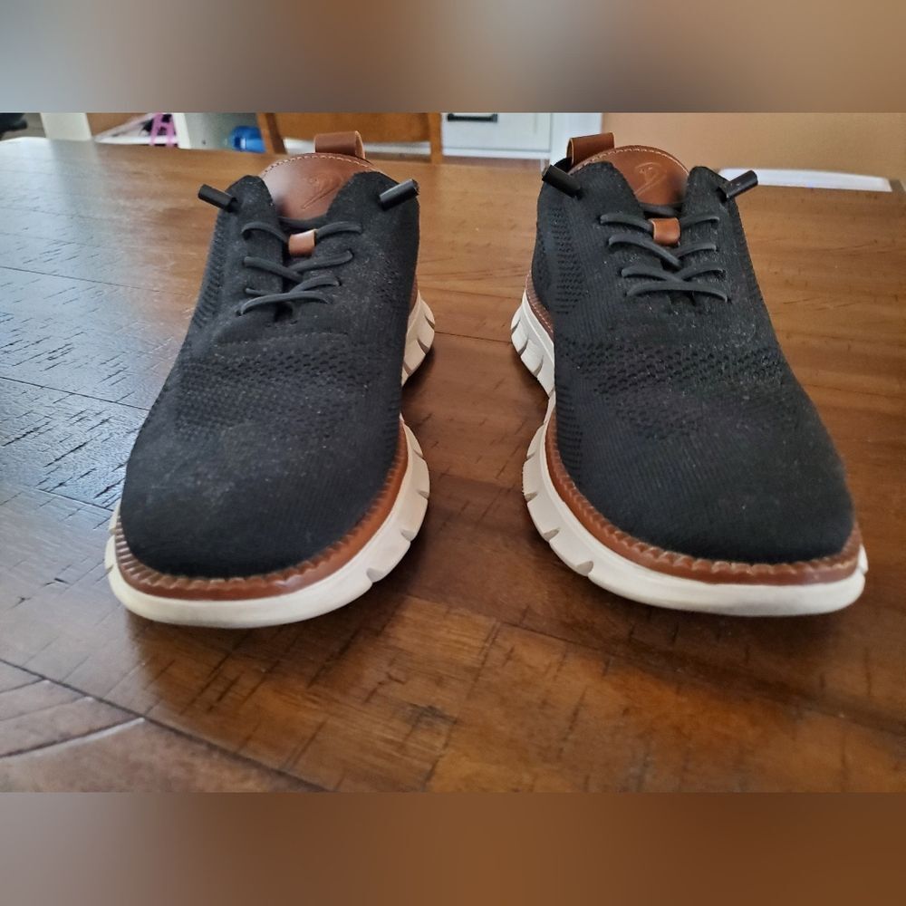 EUC Breeze Men's Ultra Comfortable Black & Brown Knit Shoes - Size EU 41  US 8.5